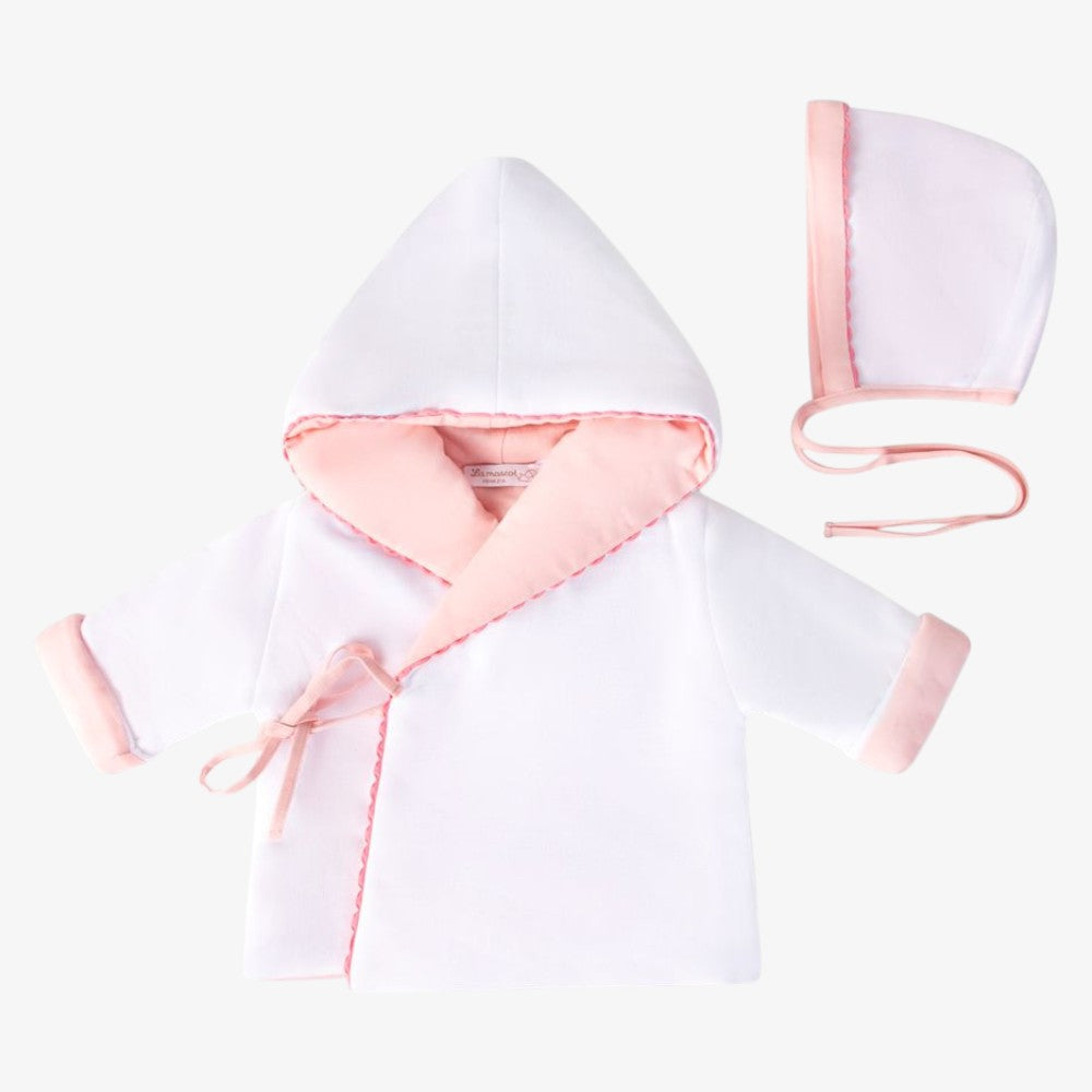 Edge Jacket And Bonnet - White & Pink