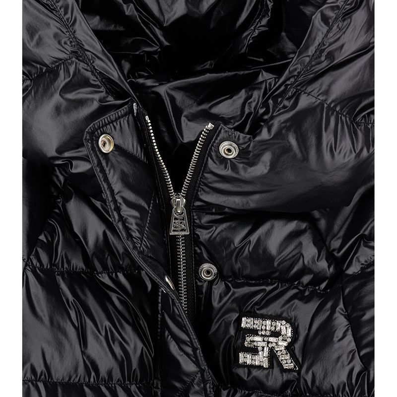 Glossy Puffer Jacket - Black