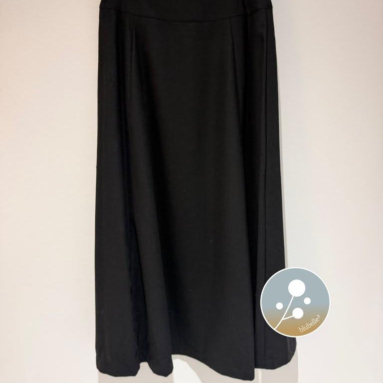 Flared Wool Skirt - Black