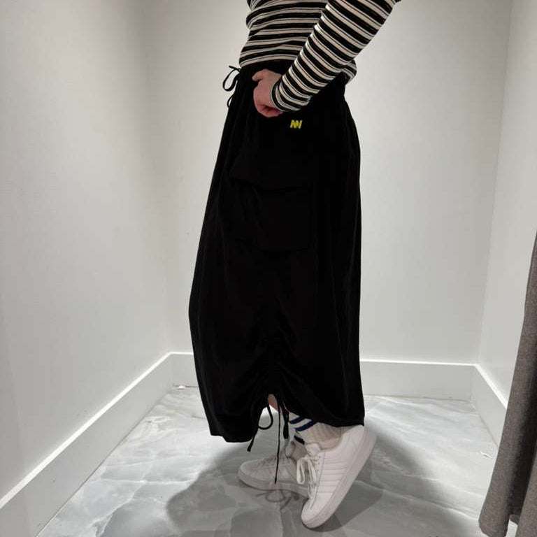 Wind Ruched Skirt - Black