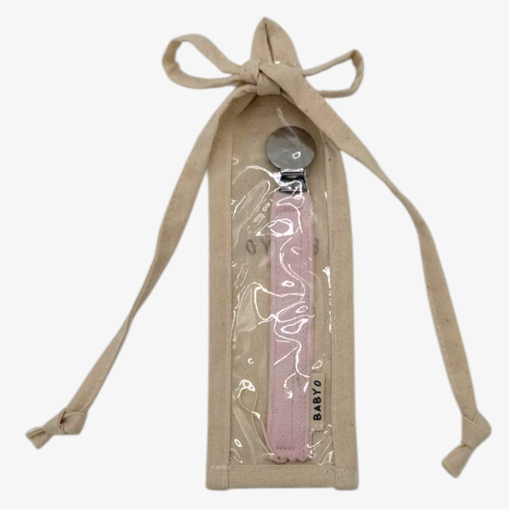 Pointelle Pacifier Clip - Light Pink