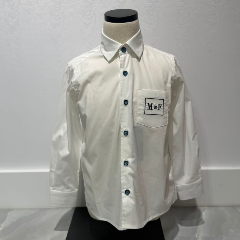 Shirt - White & Blue