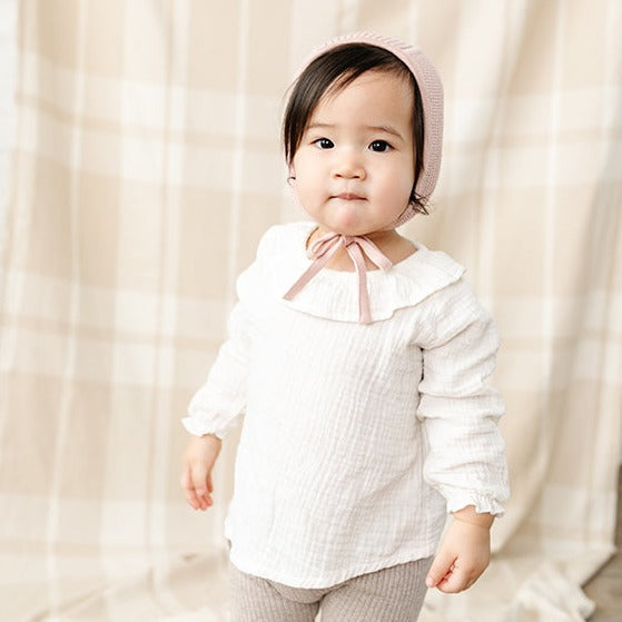 Chunky Knit Bonnet - Blush