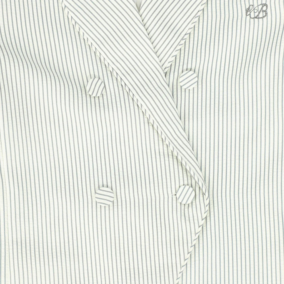 Seersucker Blazer - Dusty Blue