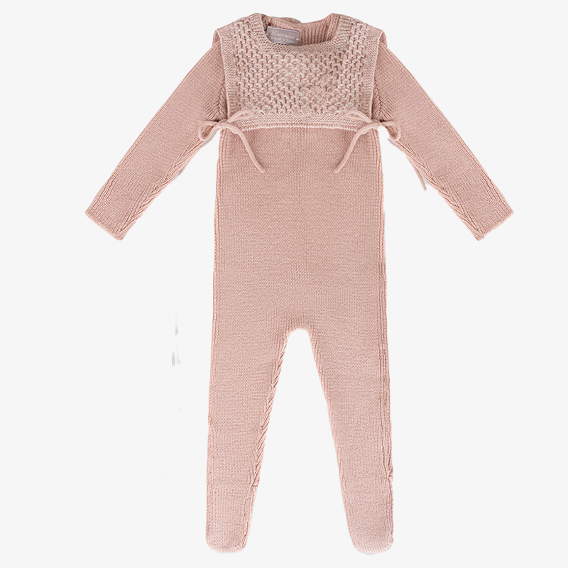 Knit Romper And Bonnet - Anemone