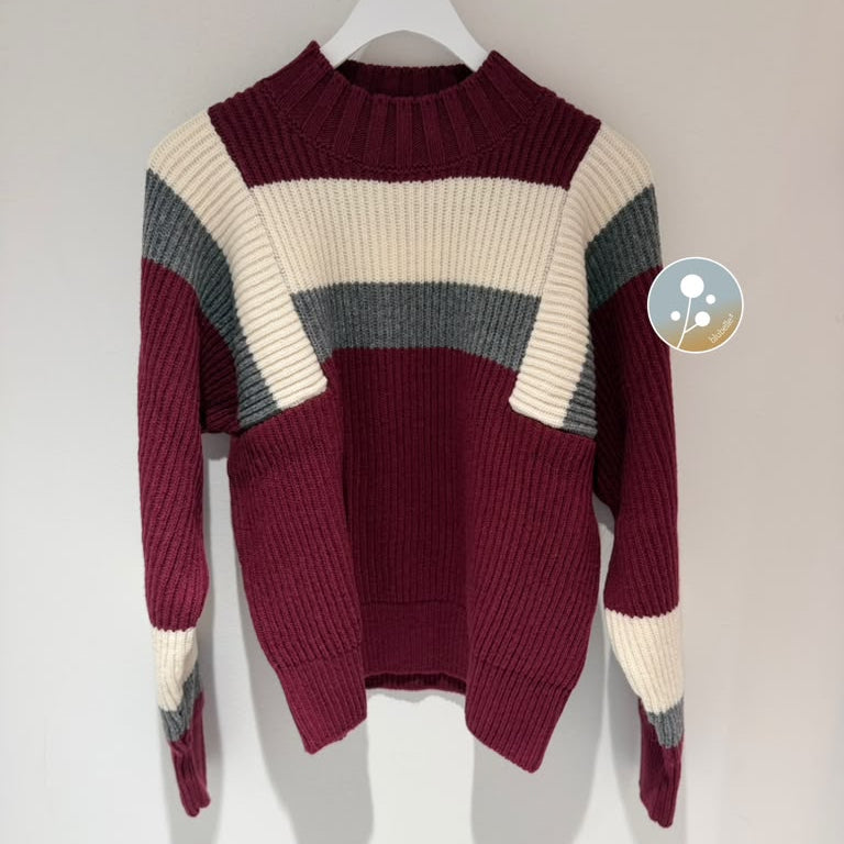Sybelle Stripe Sweater - Burgundy