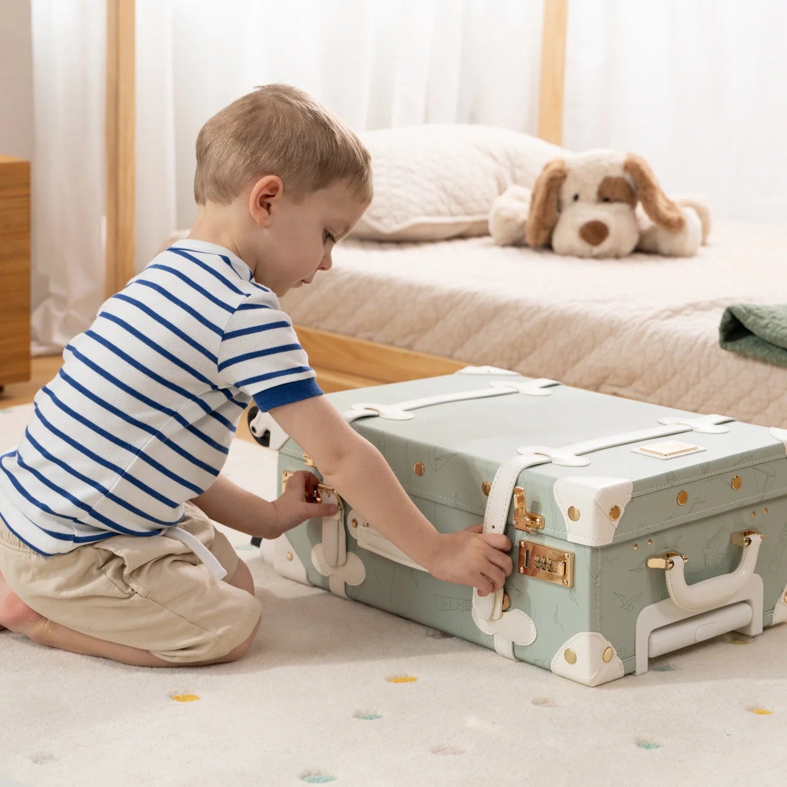 Leather Carry on Suitcase - Ocean