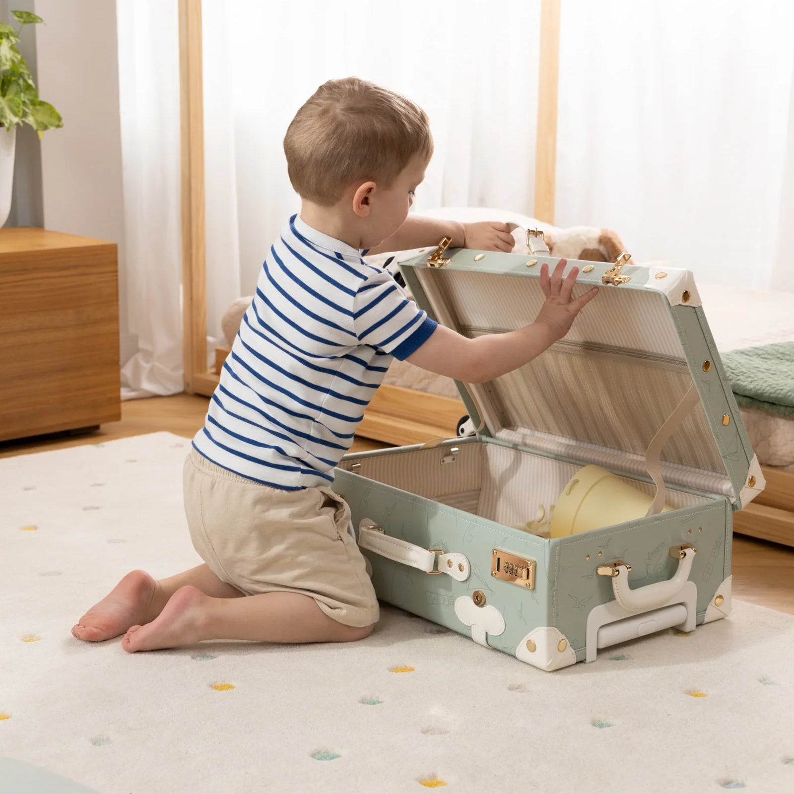 Leather Carry on Suitcase - Ocean