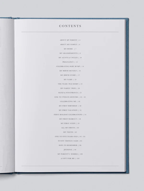 Birth To Five Years Baby Journal - Blue