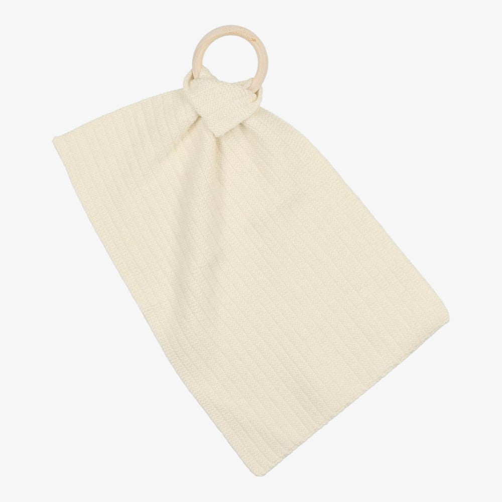 Ribbed Knit Teether - Cream
