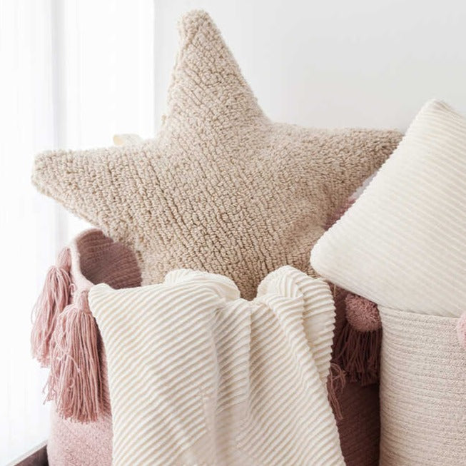 Washable Star Cushion - Beige