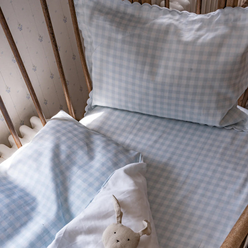 Crib Sheet - Gingham Blue