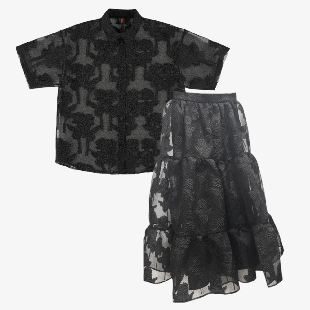 Crunch Top And Skirt - Black