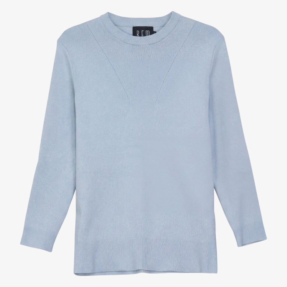 Crochet Knit Sweater - Blue