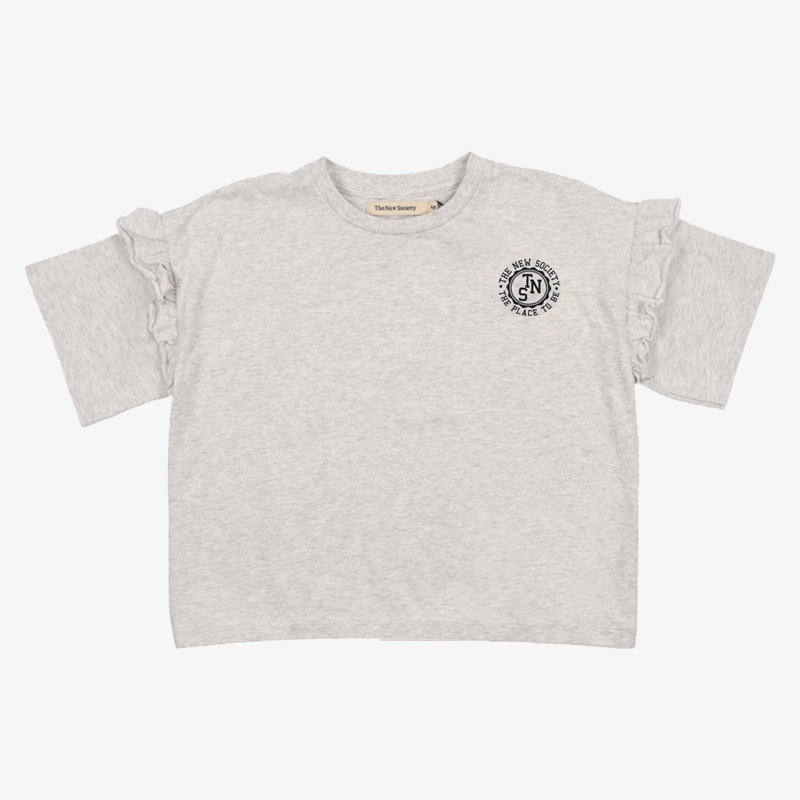 Reine Ruffle Tee - Grey Melange