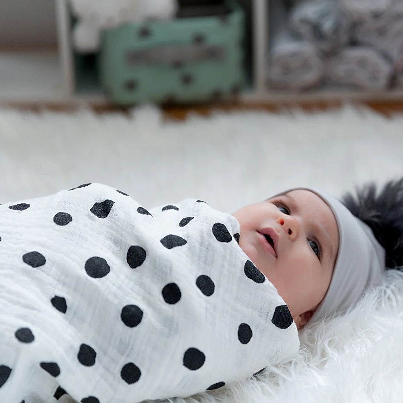 Muslin Swaddle 3 Pack - Black/white