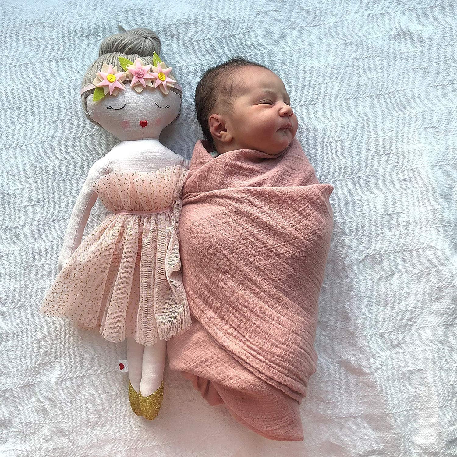 Muslin Swaddle 3 Pack - Mauve/pink