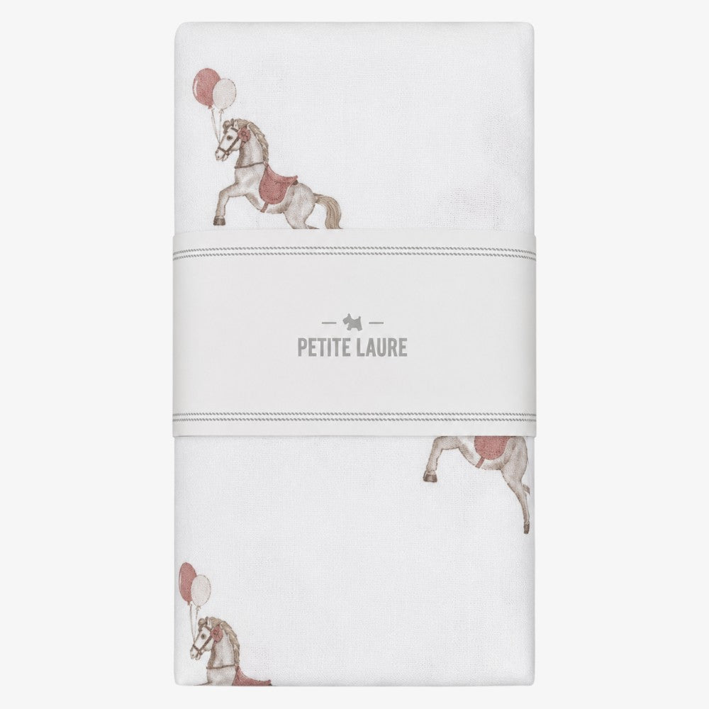 Baby Swaddle Horses And Baloons - Pink