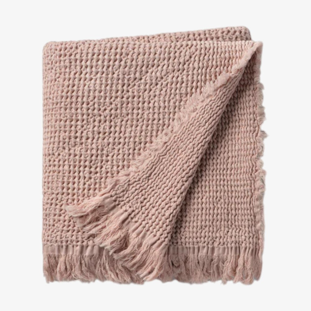 Waffle Muslin Throw - Blush