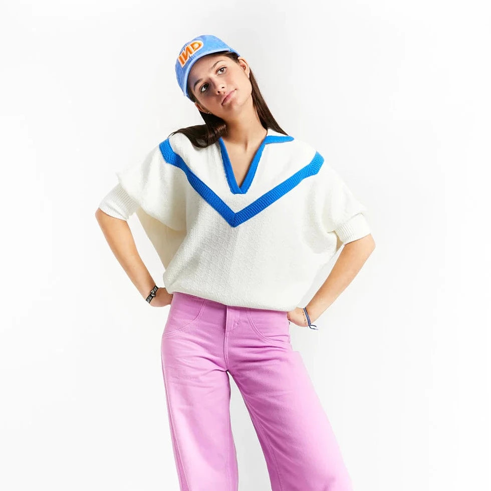 Panama Polo Knit Sweater - Off White