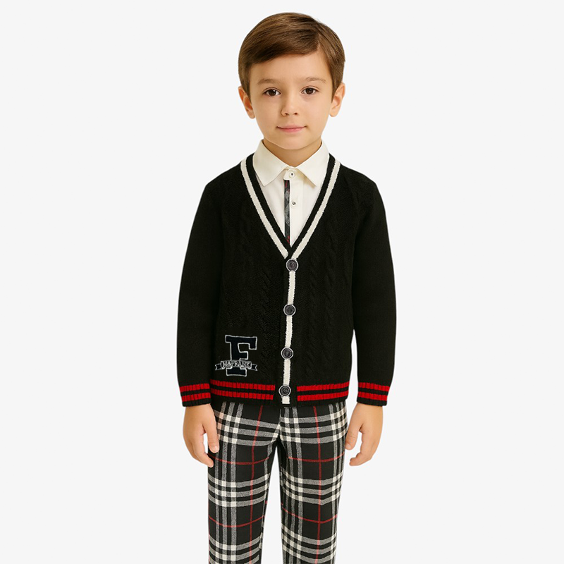 Cardigan - Black & Cream
