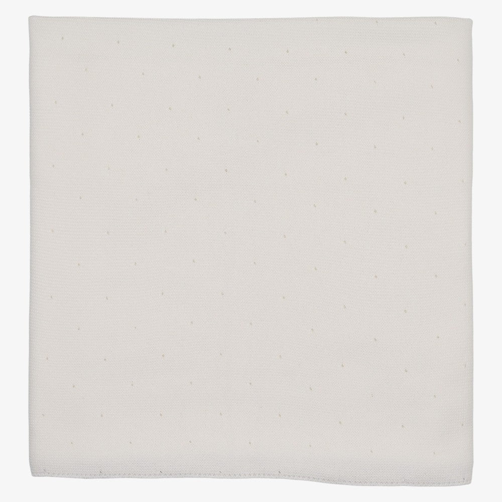 Knitted Bris Blanket - Winter White