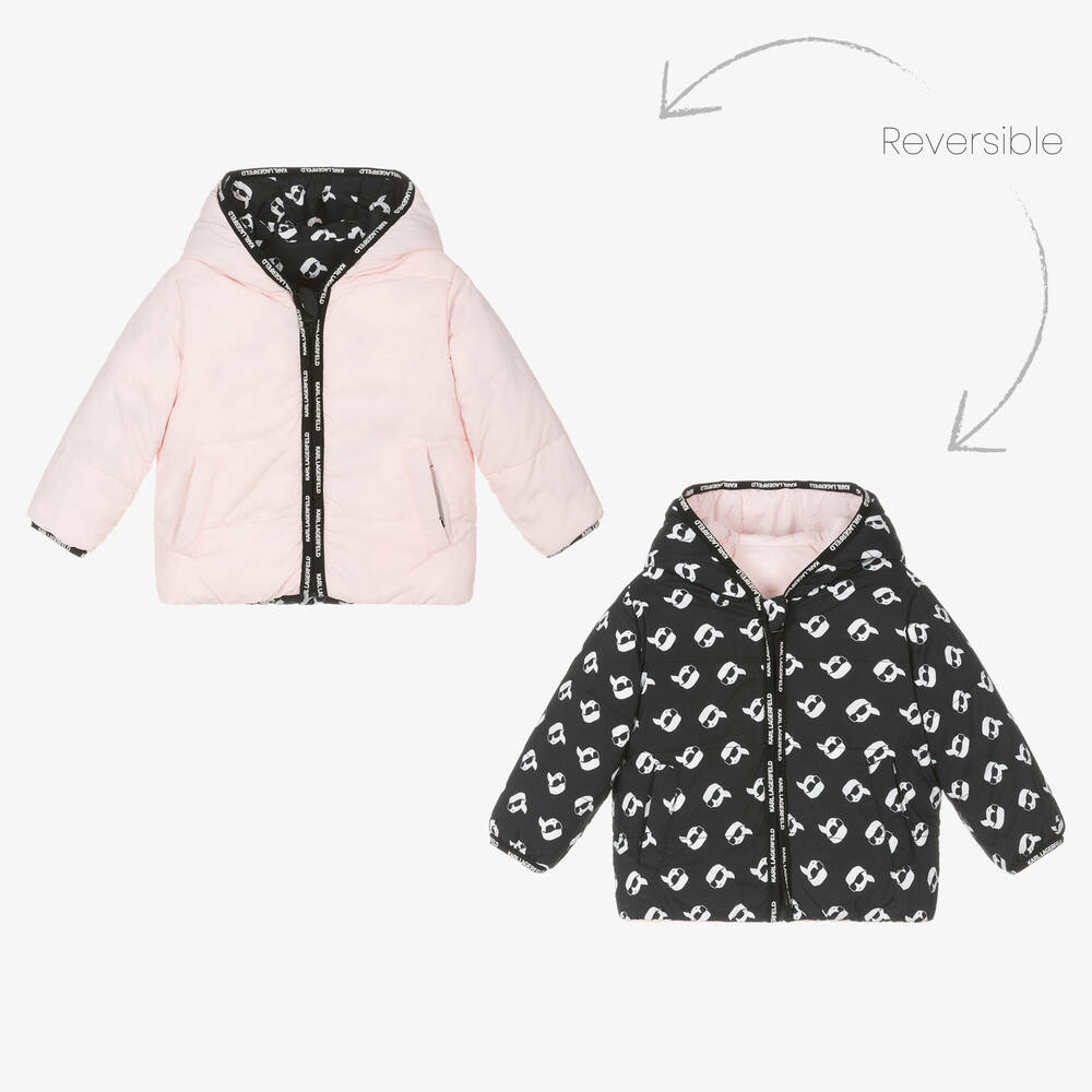 Karl Lagerfeld Reversible Puff Jacket - Pink 6m