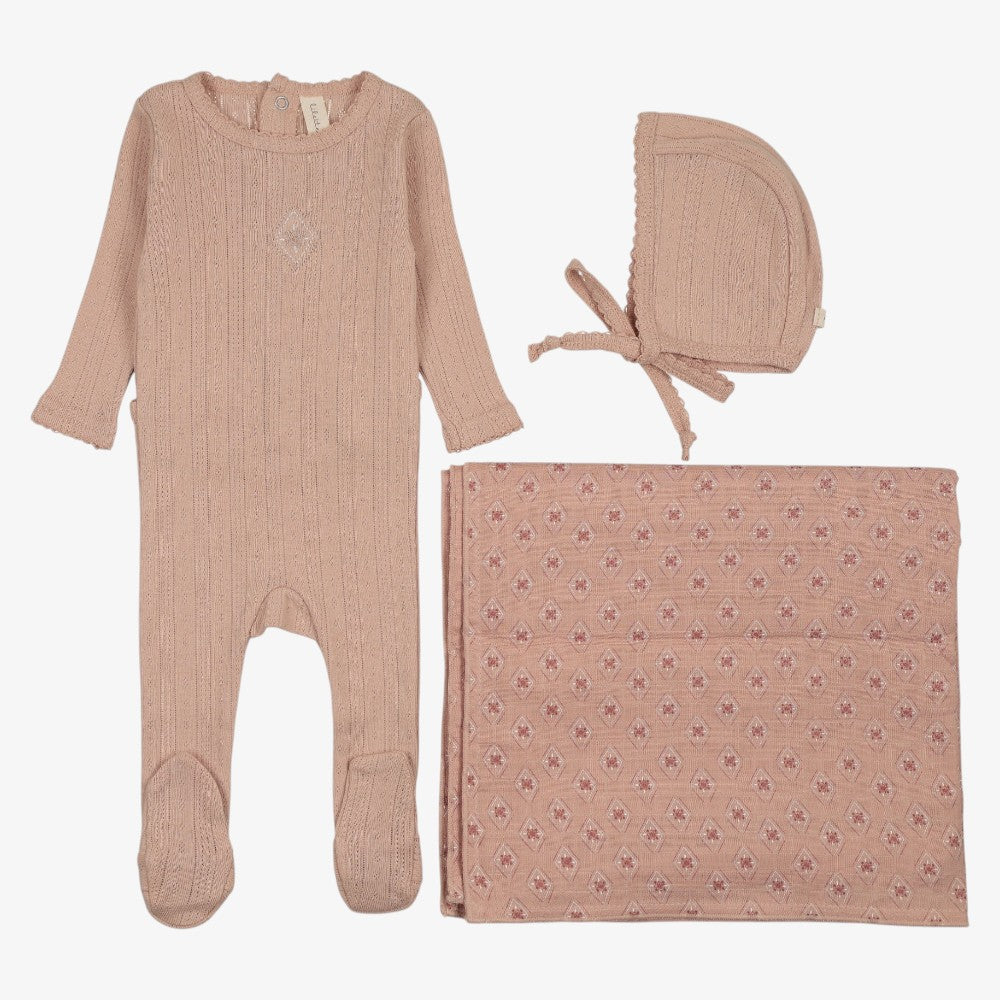 Geo Floral Embroidered Take Me Home Set - Dusty Pink
