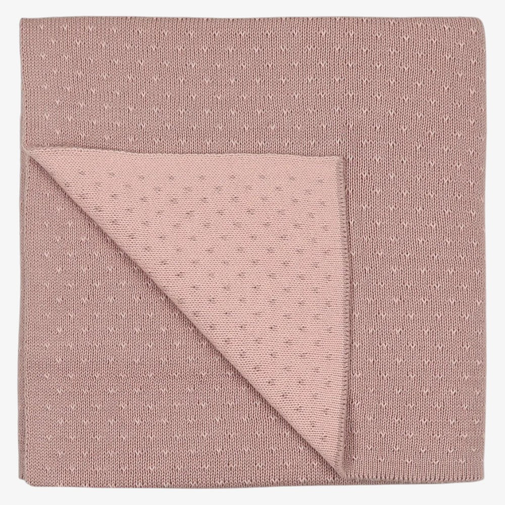 V Print Knit Blanket - Pink