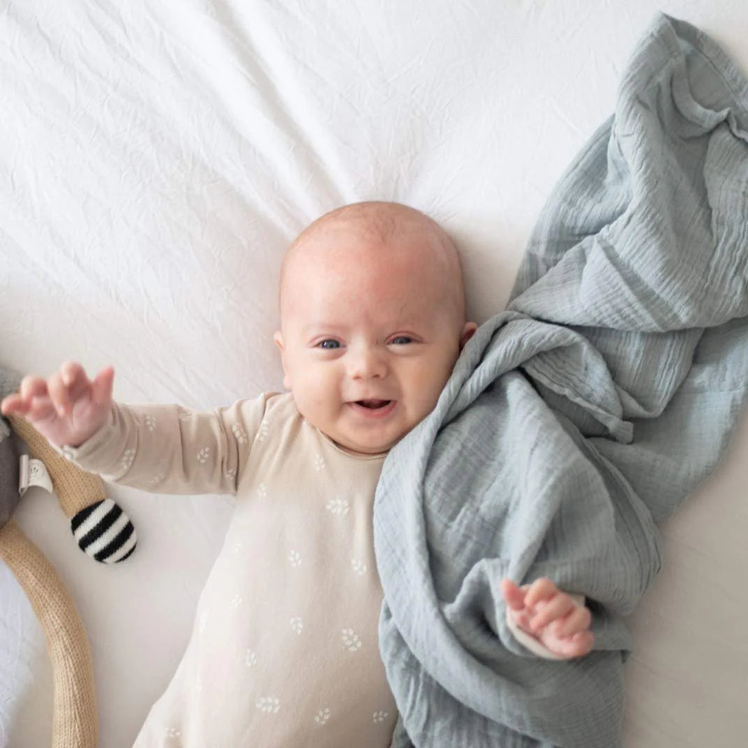 Muslin Swaddle 1 Pack - Misty Blue