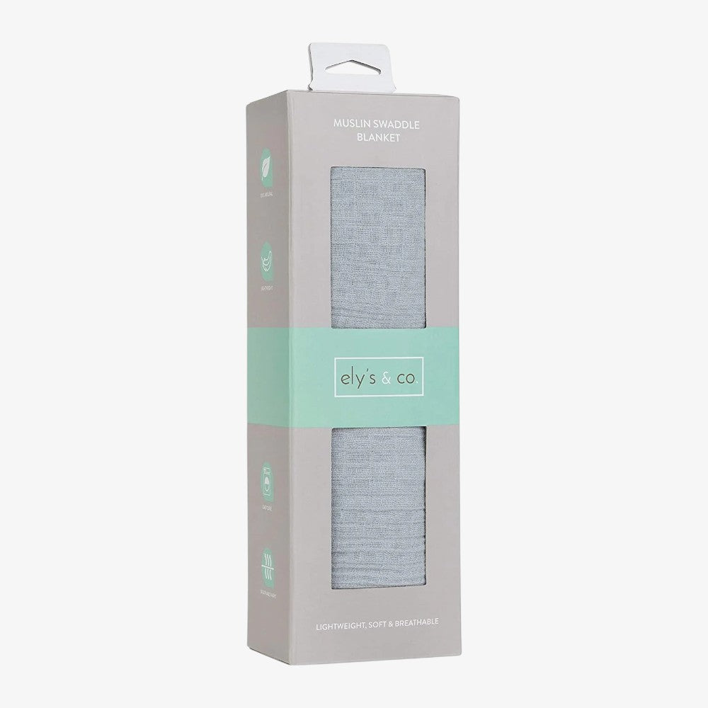 Muslin Swaddle 1 Pack - Misty Blue