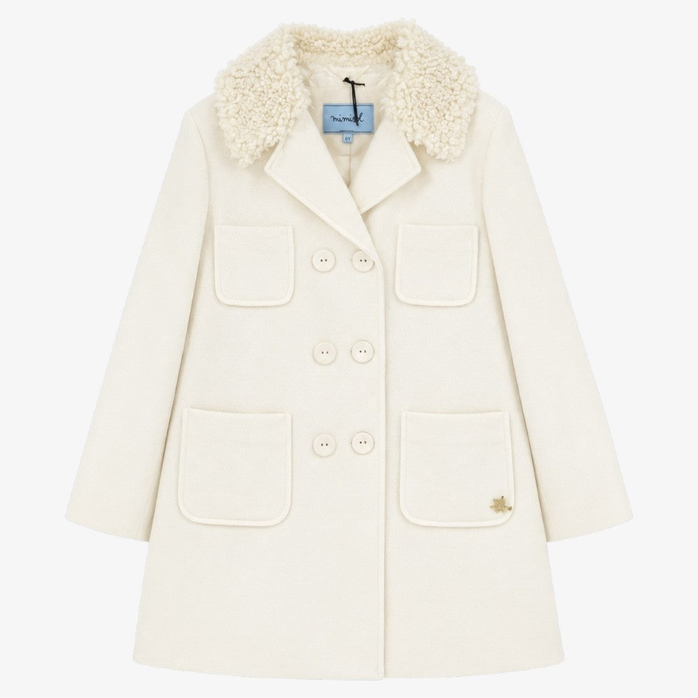 Teddy Collar Coat - Cream