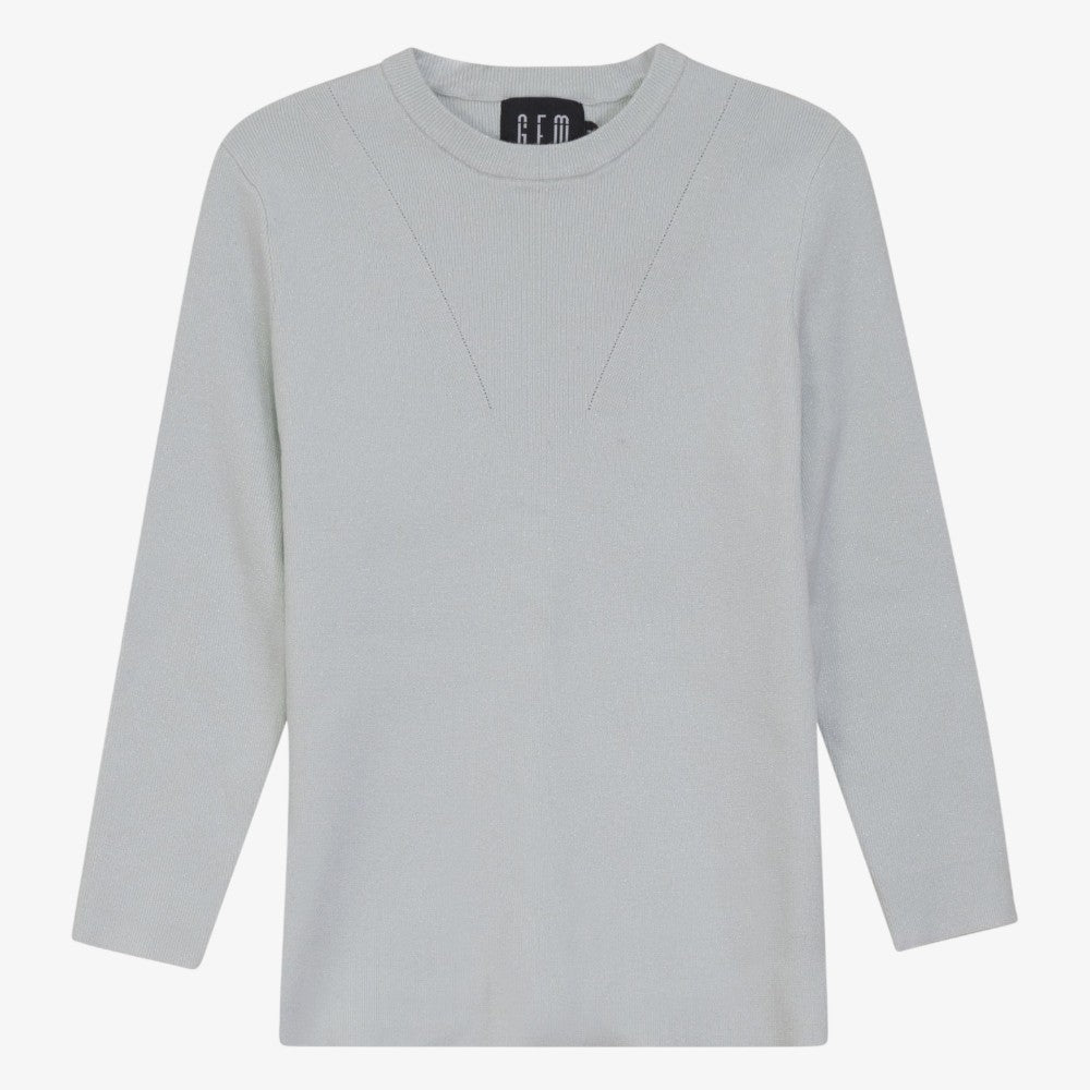 Crochet Knit Sweater - Mint