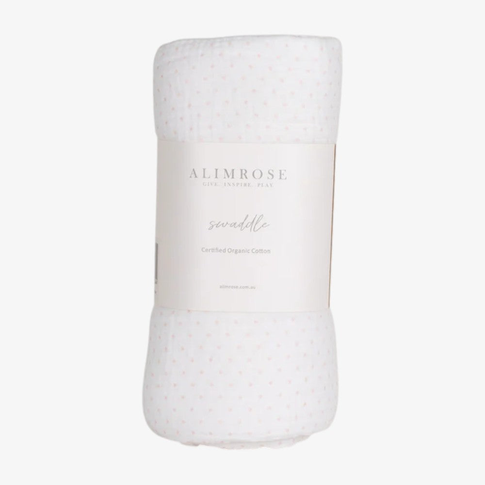 Muslin Swaddle - Pink Spot