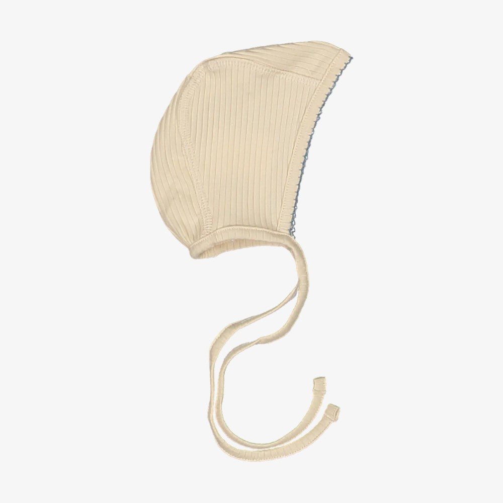 Pocket Bonnet - Cream&blue