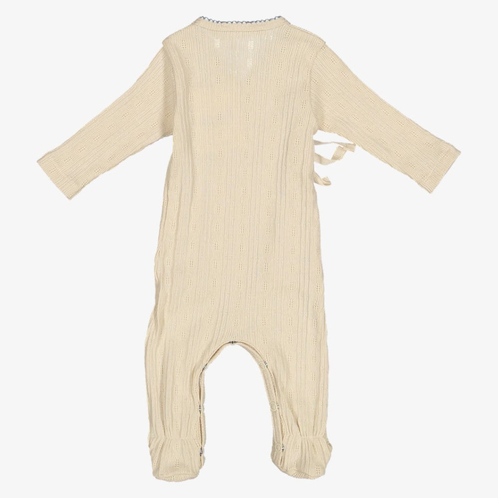 Wrap Footie - Cream & Blue