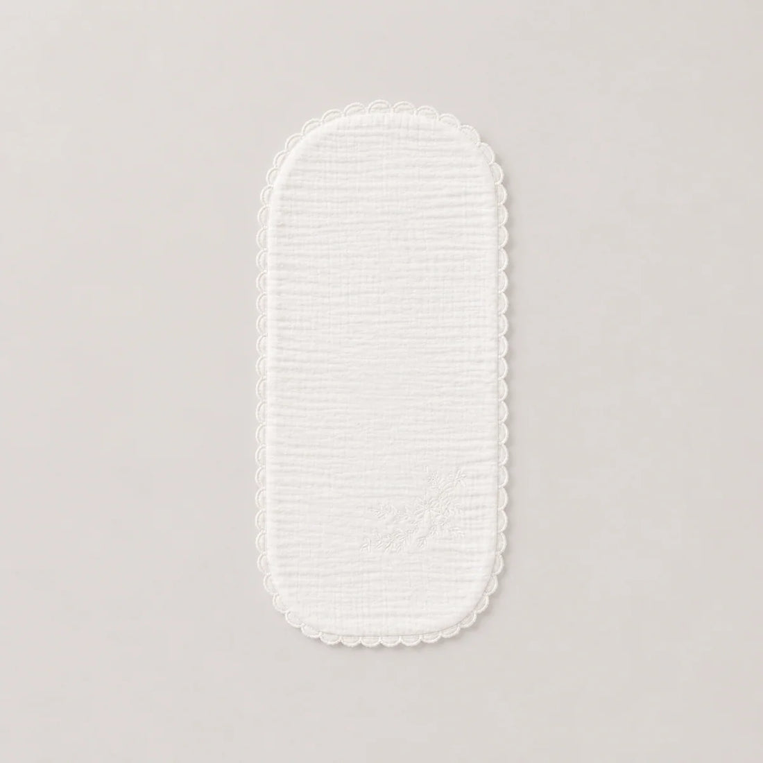 Embroidered Burp Cloth - Ivory