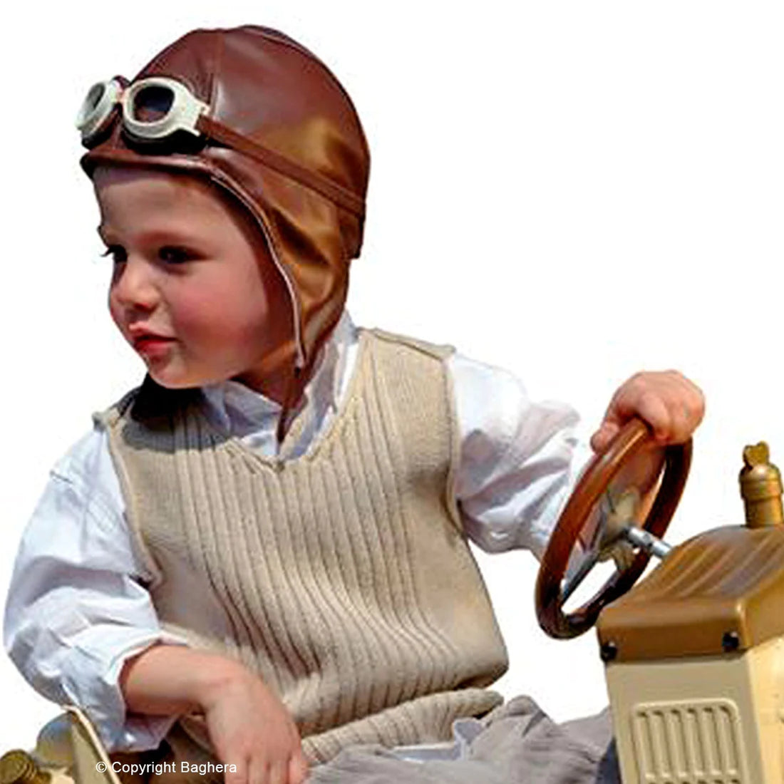 Racing Set Cap And Goggles - Brown