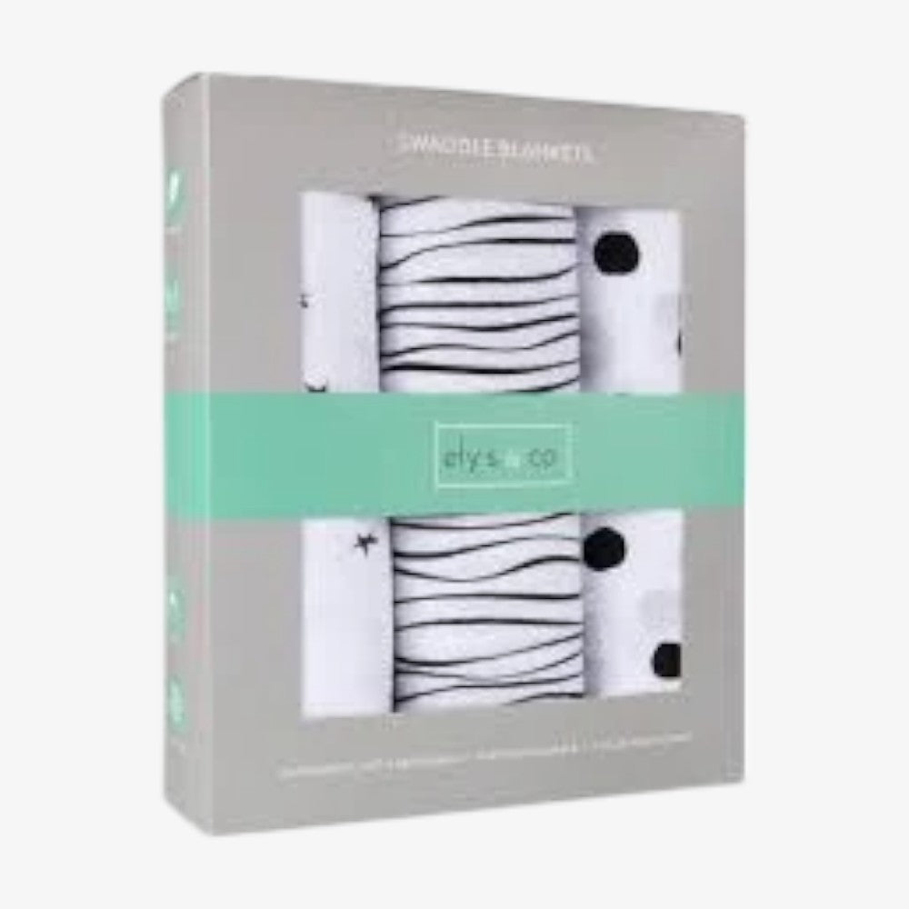 Muslin Swaddle 3 Pack - Black/white