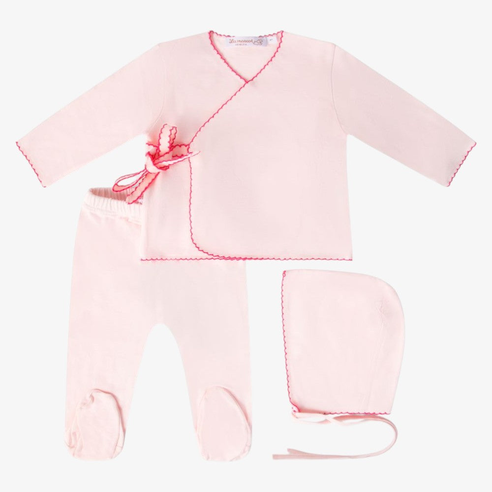Wrap 3 Piece Set - Light Pink & Coral