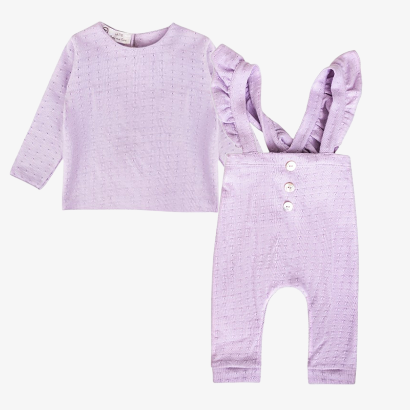 Shirt And Suspender Pants - Lavender