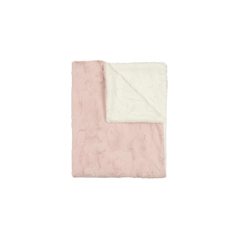 Solid Fur Blanket - Icy Rose/ Natural
