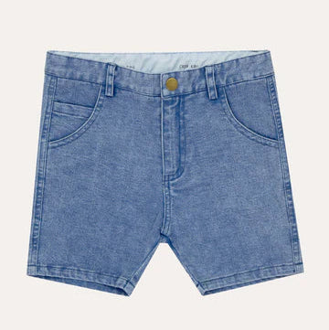 Denim Wash Shorts - Light Blue