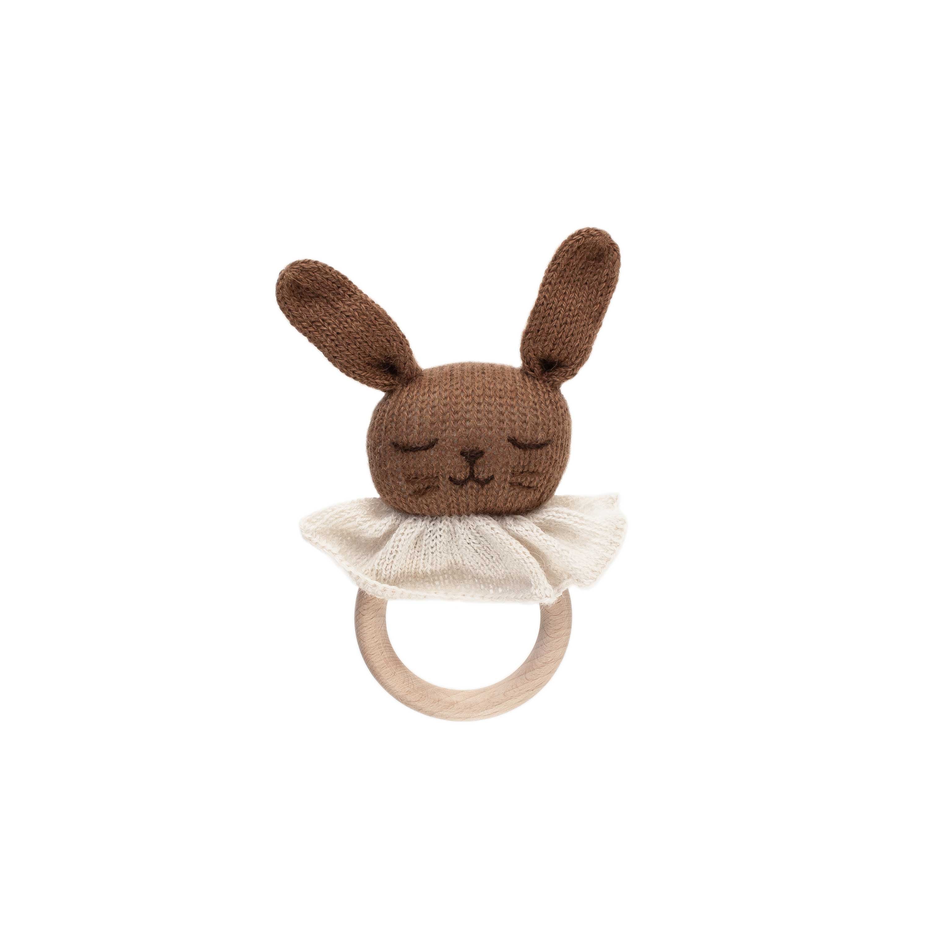 Bunny Teething Ring - Nut