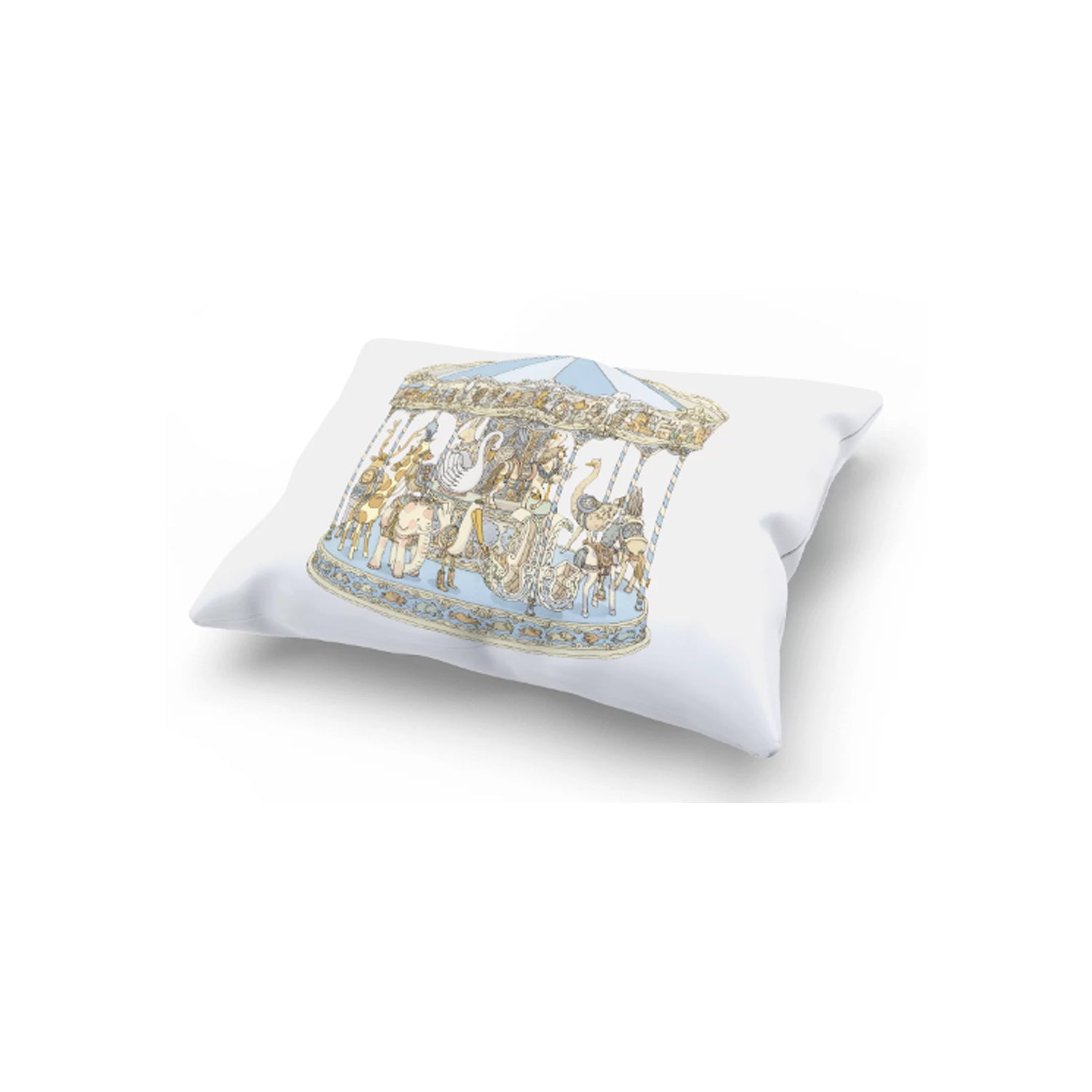 Atelier Choux Satin Cushion - CAROUSEL BLUE