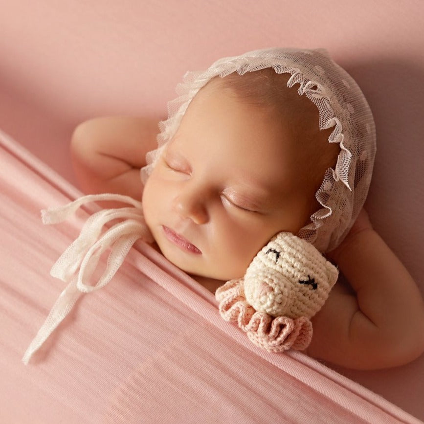 Baby Rattle Pacifier - White/pink