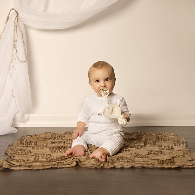Baby Rattle Pacifier - Ivory