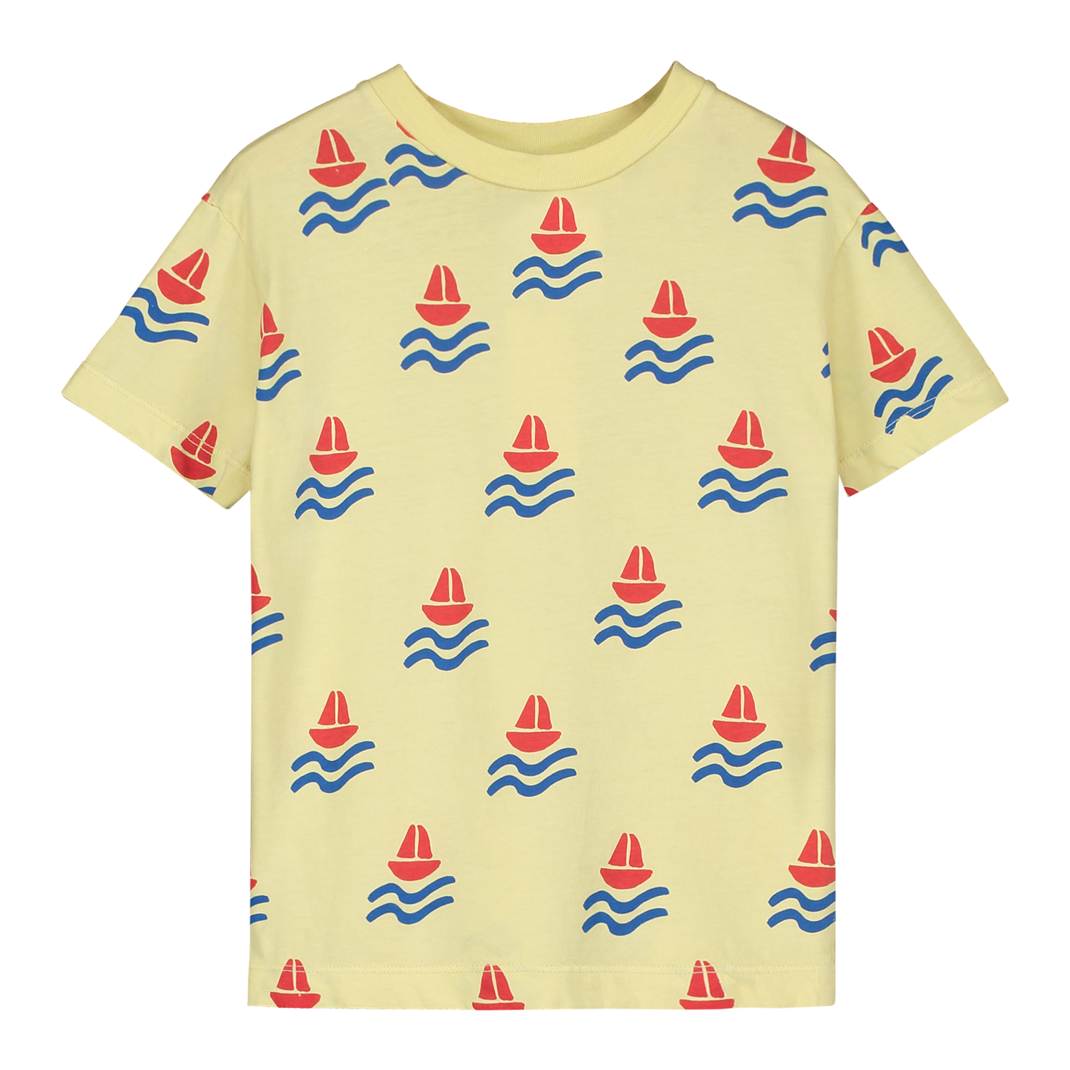 Bonmot Allover Boats T-shirt - Mallow Yellow
