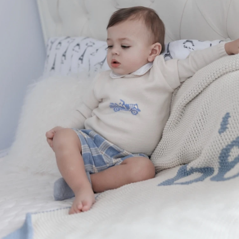 Be`be Blanket - Natural/blue