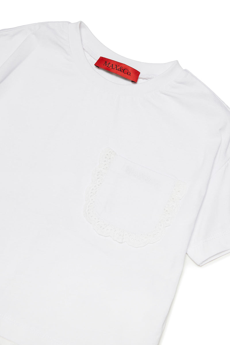 Max & Co Eyelet Trim T-Shirt - White